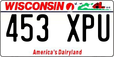 WI license plate 453XPU
