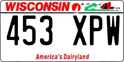 WI license plate 453XPW
