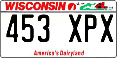 WI license plate 453XPX