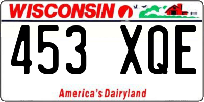 WI license plate 453XQE