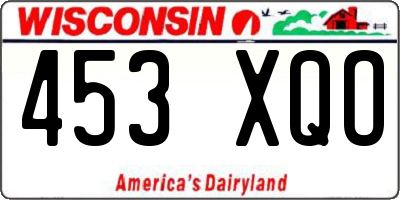 WI license plate 453XQO