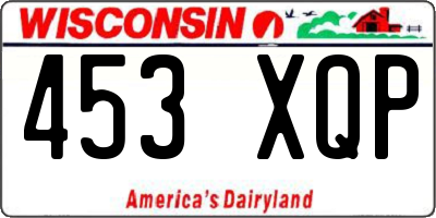 WI license plate 453XQP