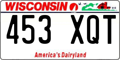 WI license plate 453XQT