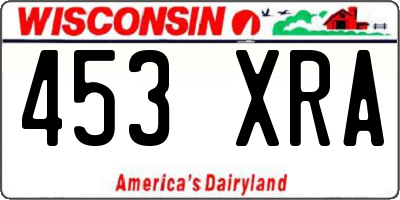 WI license plate 453XRA