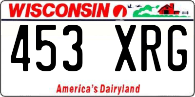 WI license plate 453XRG