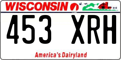 WI license plate 453XRH
