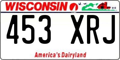 WI license plate 453XRJ