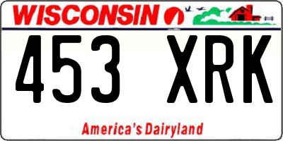 WI license plate 453XRK
