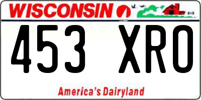 WI license plate 453XRO