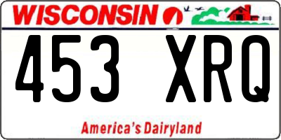 WI license plate 453XRQ