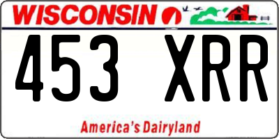 WI license plate 453XRR