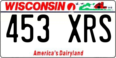 WI license plate 453XRS