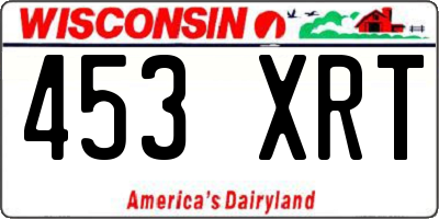 WI license plate 453XRT
