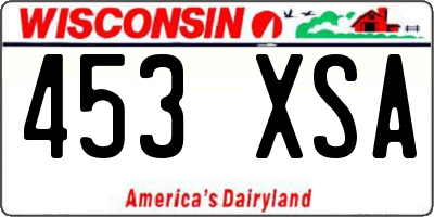 WI license plate 453XSA