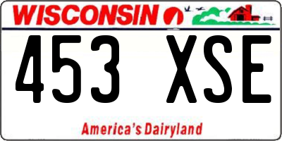 WI license plate 453XSE