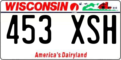 WI license plate 453XSH