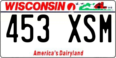 WI license plate 453XSM