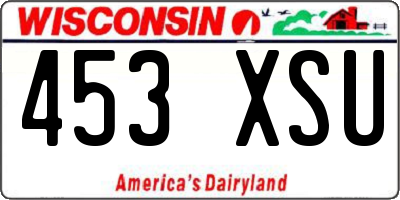 WI license plate 453XSU