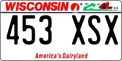 WI license plate 453XSX