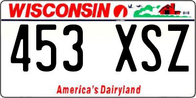 WI license plate 453XSZ