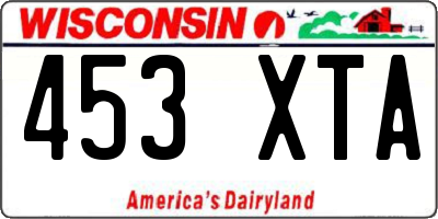WI license plate 453XTA