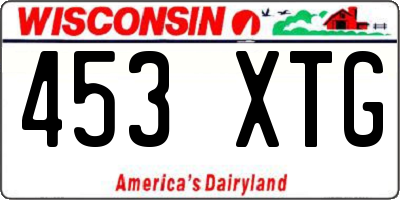 WI license plate 453XTG