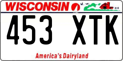 WI license plate 453XTK