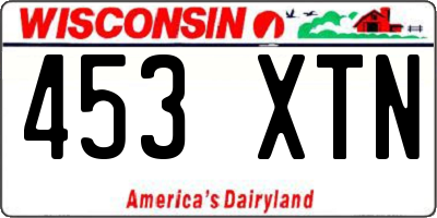 WI license plate 453XTN