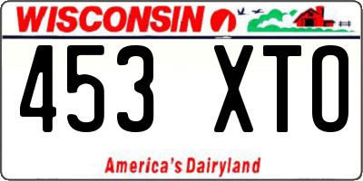 WI license plate 453XTO