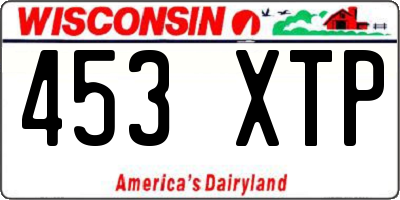 WI license plate 453XTP