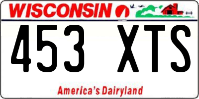 WI license plate 453XTS