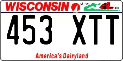 WI license plate 453XTT