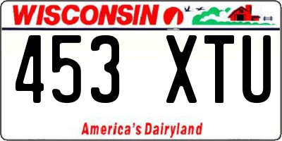 WI license plate 453XTU