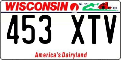 WI license plate 453XTV