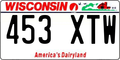 WI license plate 453XTW