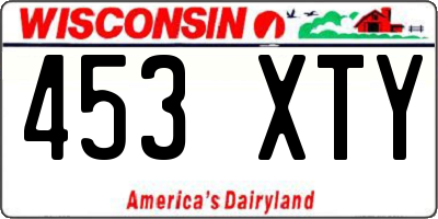 WI license plate 453XTY