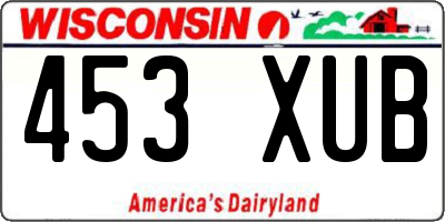 WI license plate 453XUB