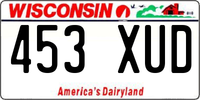 WI license plate 453XUD
