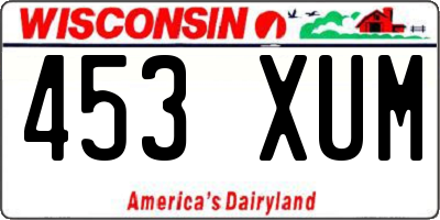 WI license plate 453XUM