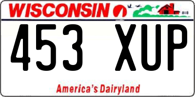 WI license plate 453XUP
