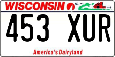 WI license plate 453XUR