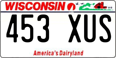 WI license plate 453XUS