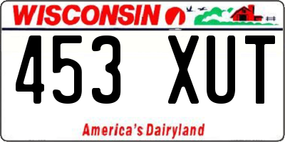 WI license plate 453XUT