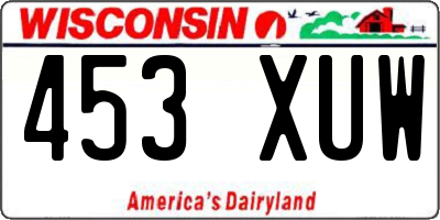 WI license plate 453XUW