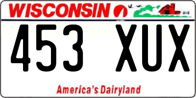 WI license plate 453XUX