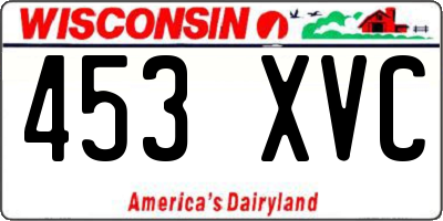 WI license plate 453XVC