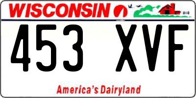 WI license plate 453XVF