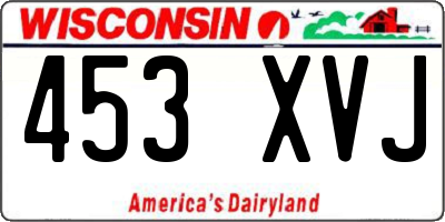 WI license plate 453XVJ