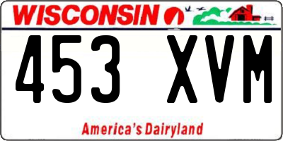WI license plate 453XVM