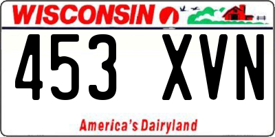 WI license plate 453XVN